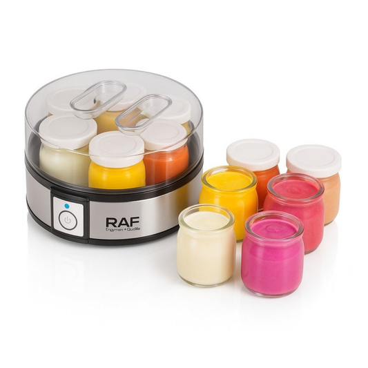 RAF Yogurt Maker, 20W Electric Automatic Yogurt Machine with 7 Glass Jars – Healthy Homemade Yogurt Maker R14400