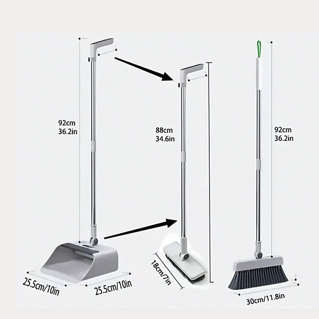 4 in 1 Broom and Dustpan Set โ Multifunctional Floor Brush for Bathroom & Household Cleaning | Folding Mop & Housekeeping Supplies