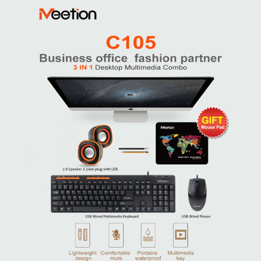 MEETION C105 WIRED KEYBOARD + MOUSE + SPEAKER COMBO
