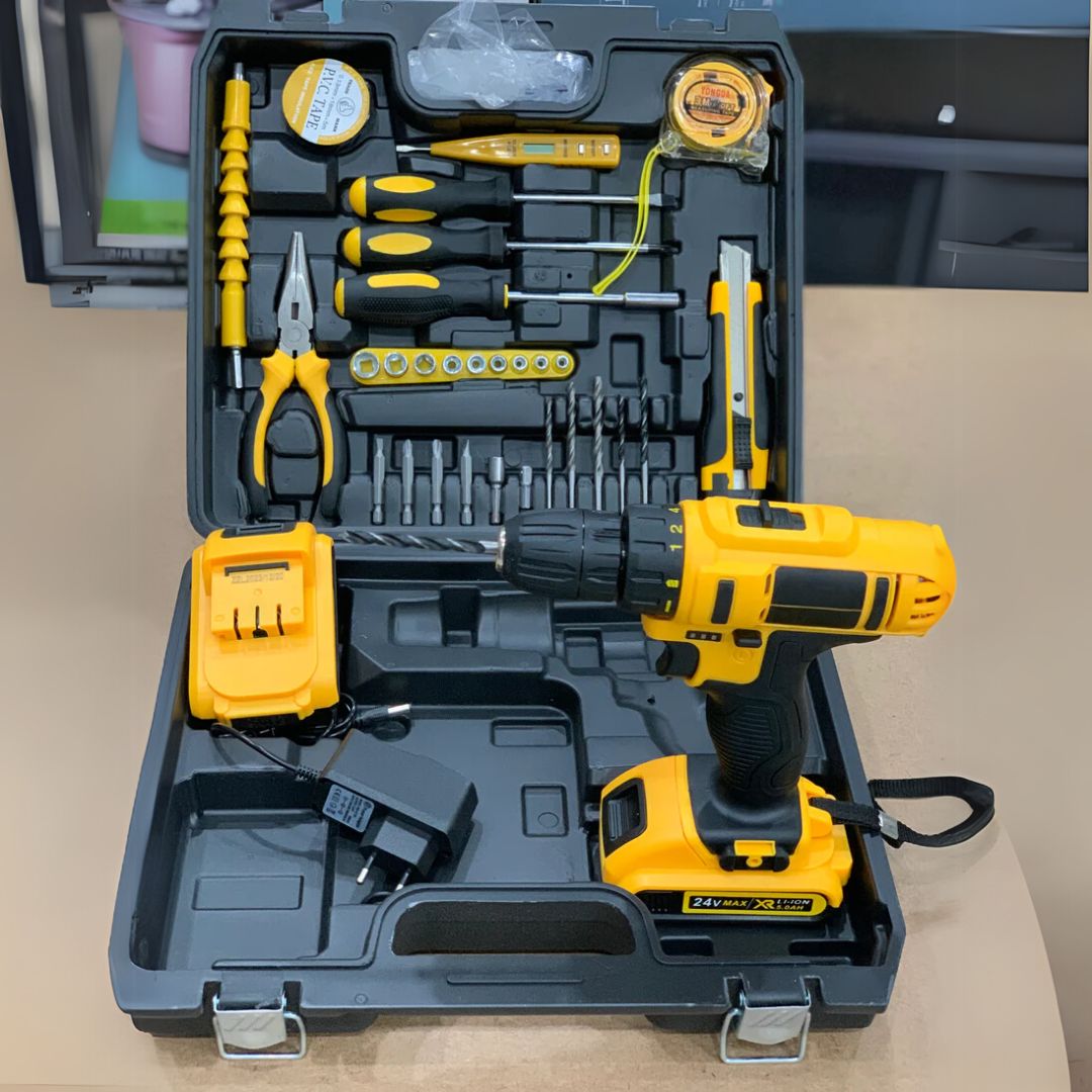 24V DUNLANDI Cordless Drill Machine Kit With 2 Battery