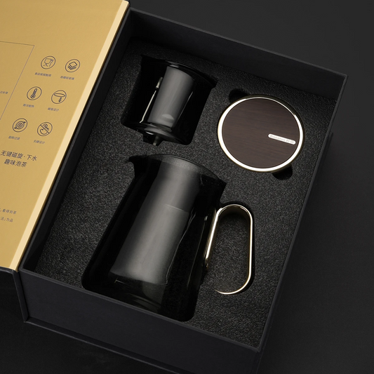 Luxury Large Glass Tea cup pot with One-Click Filter