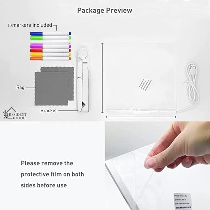 3D Acrylic Writing pad with Pen Message Board rewritable Table lamp drawing kids led