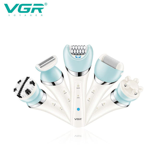VGR V703 5-in-1 Women’s Grooming Kit – Shaver, Trimmer, Facial & Body Massager | Waterproof