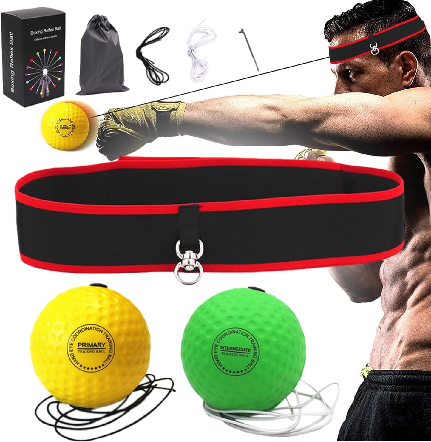 Boxer Reflex Ball Headband Set