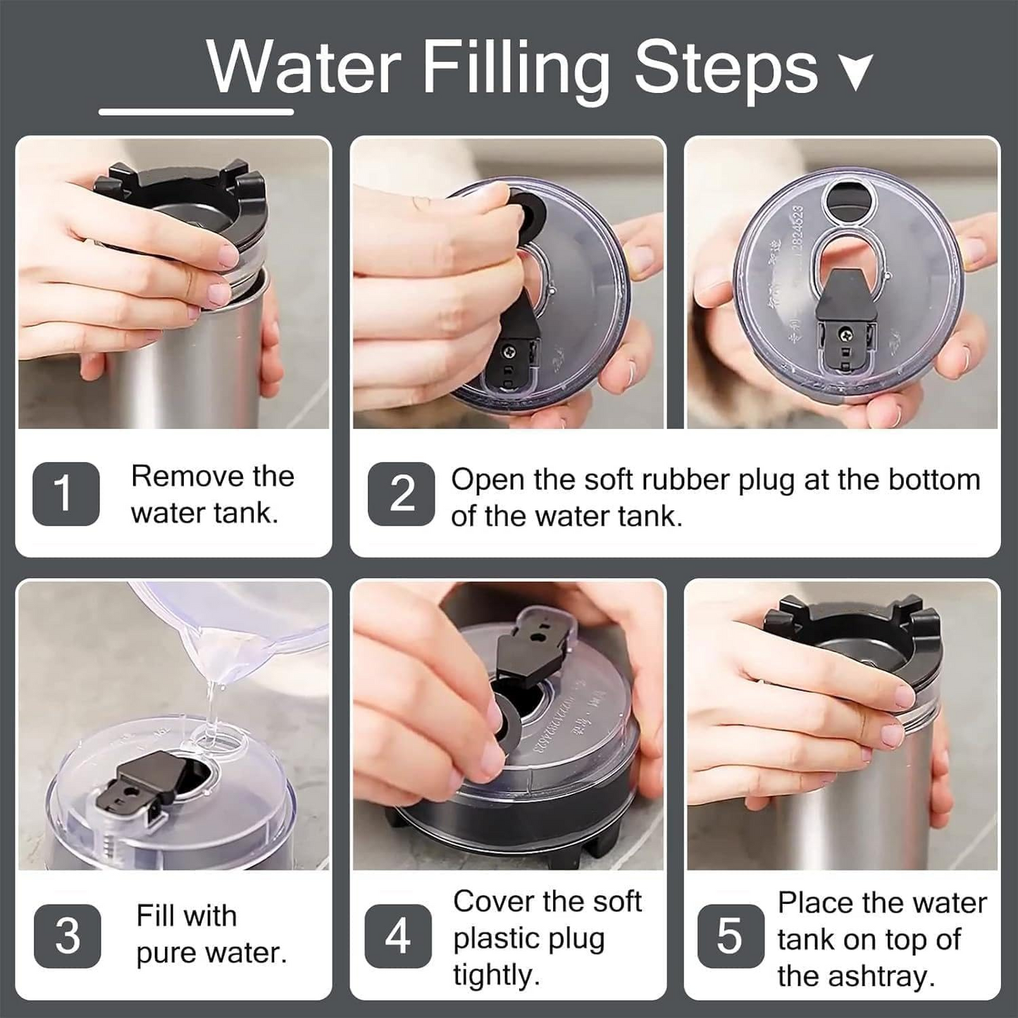 Portable Car Ashtray with Dual Bayonet; Smoke-Sealing Design
