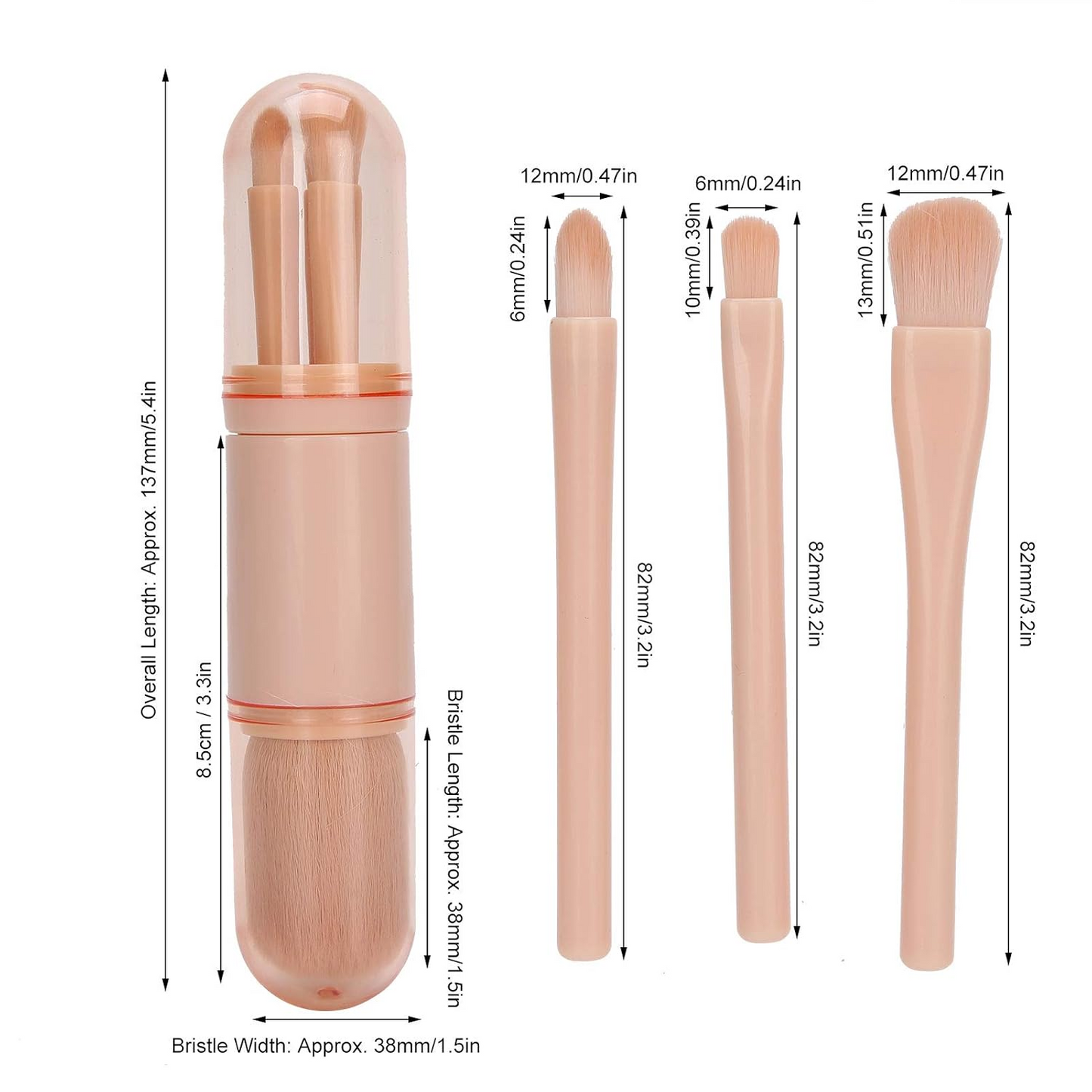 4-in-1 Portable Makeup Brush Set