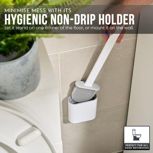 Silicone Toilet Brush Set - Bendable Deep Cleaning Feature