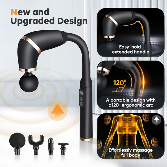 Deep Tissue Massage Gun with Upgraded Extension Handle