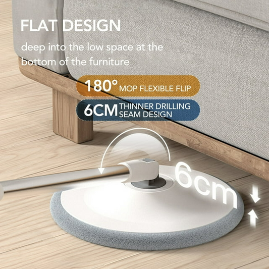 Circle Round Microfiber Floor Mop and Bucket Set – 180° Rotating Mop Head with Round Bucket & Adjustable Handle