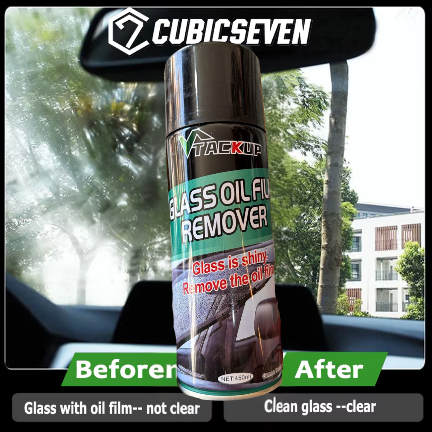 450ml Automotive Glass Oil Film Remover Care Windshield Spray Cleaner Car Strong Decontamination