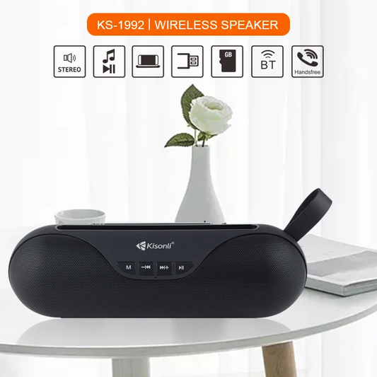 Kisonli KS1992 Wireless Bluetooth Loud Speaker USB, SD, FM, Black