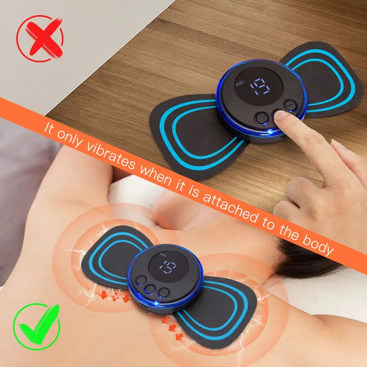 EMS Mini Portable Electric Neck, Back & Body Pain Relief Massager