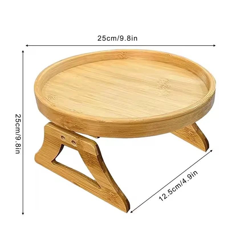 Round Bamboo Sofa Arm Tray