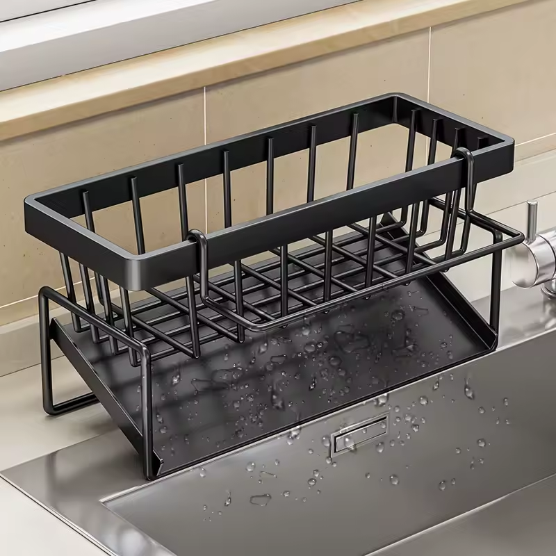 Multifunctional Stainless Steel Kitchen Drain Rack Sponge Organizer
