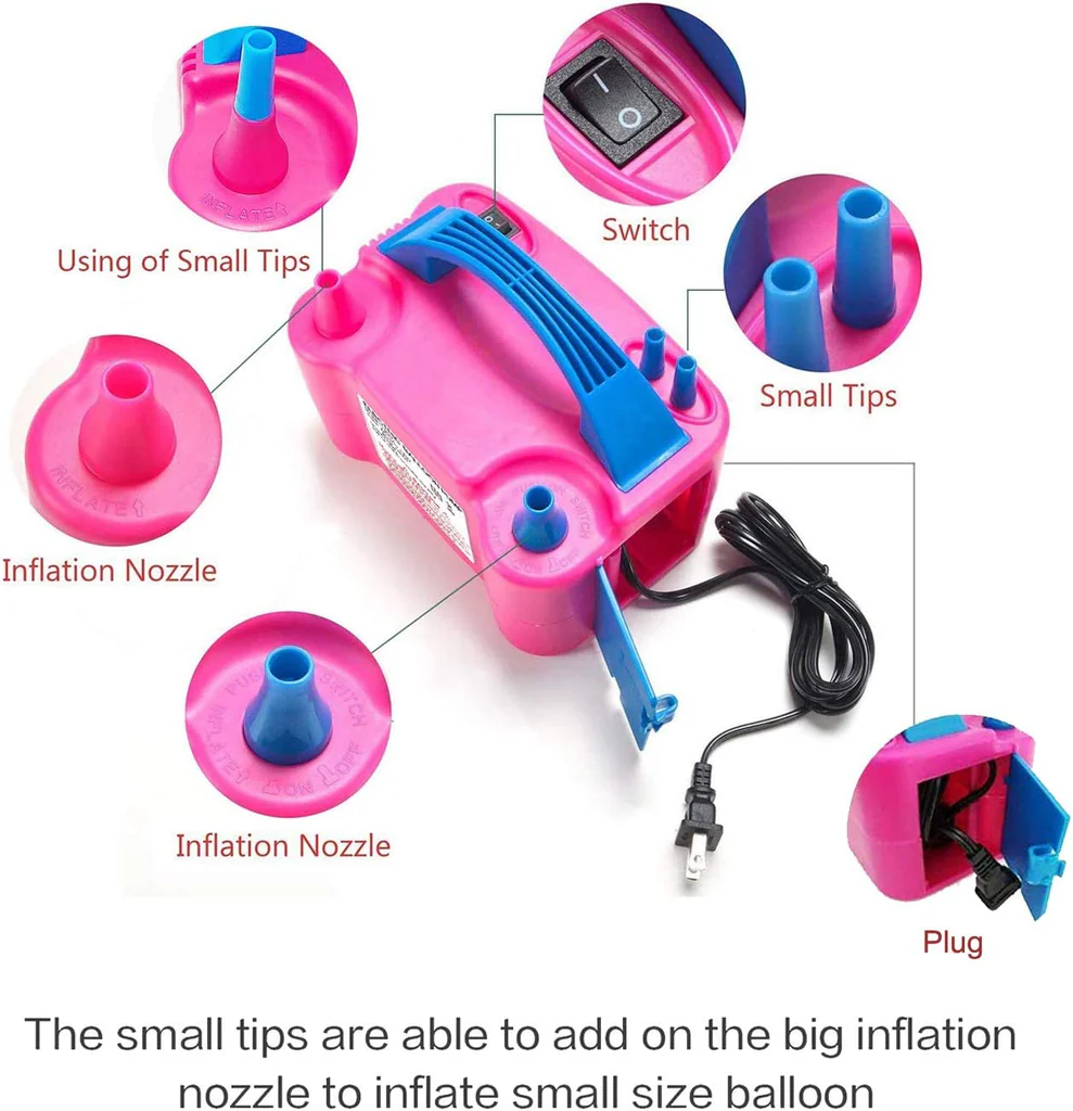 Electric Inflator Double Hole Inflatable Balloon Pump Machine Fast Aerated
