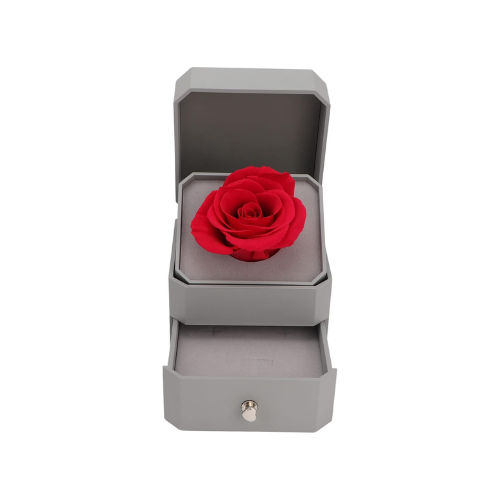 Luxurious Jewelry Box With Eternal Flower Rose + Magnetic Four Heart Necklace