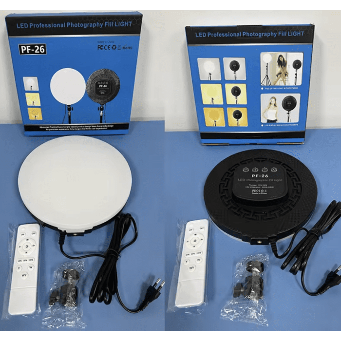 LED Lamp Round Panel Lights for Photography, Home, and Office Lighting with Remote Control Ring Light