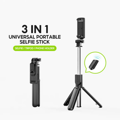 BAVIN P09 Portable Selfie Stick Monopod Tripod Stand Travel Up to 68cm w/ Bluetooth Remote Control