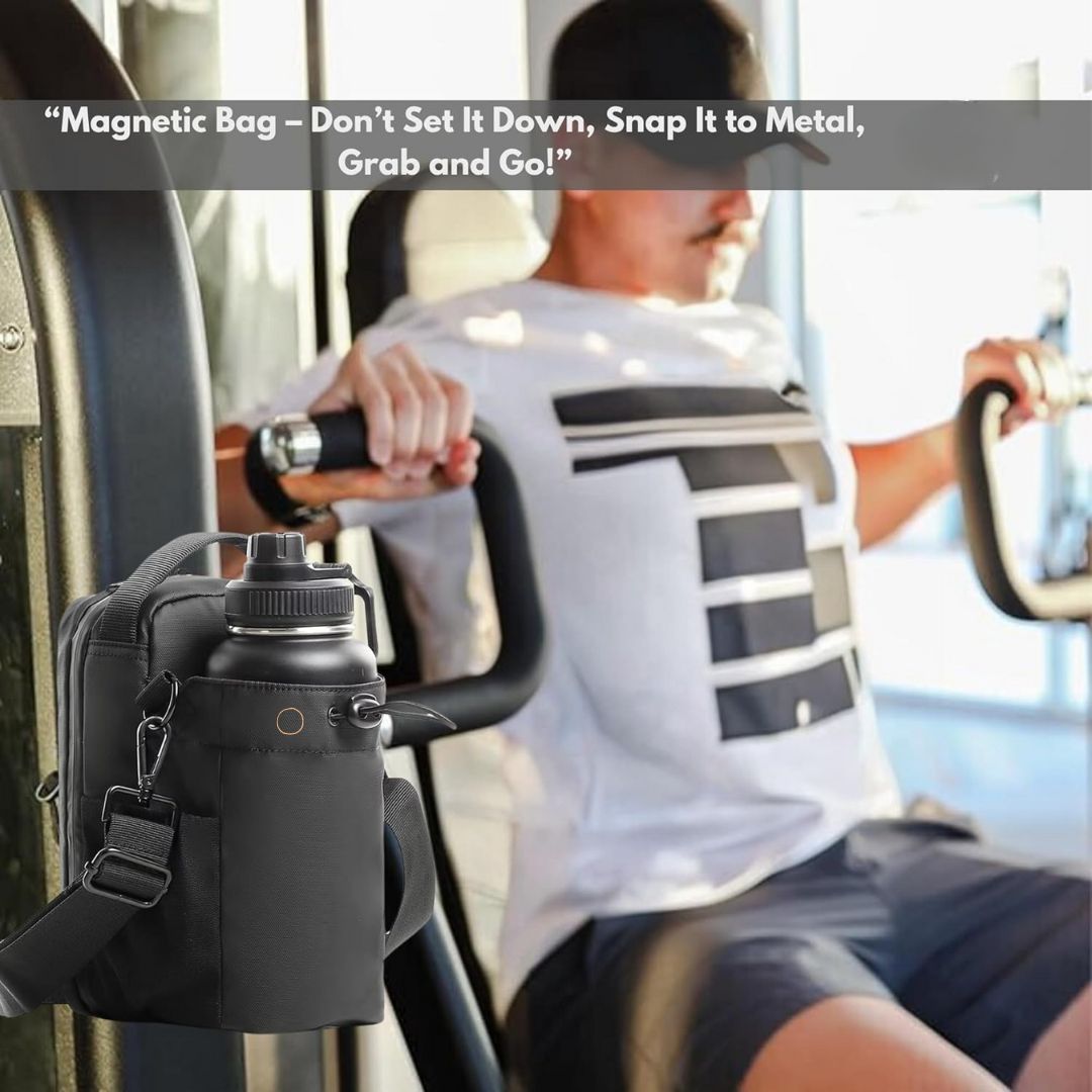 Magnetic Gym Bag With Water Bottle Holder
