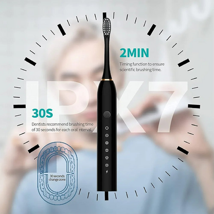 Sonic Electric Toothbrush, USB Rechargeable with 4 Brush Heads & 6 Modes | IPX7 Waterproof for Adults and Kids