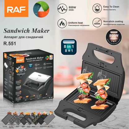 RAF 8 in 1 Sandwich Waffle Maker R551
