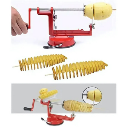 Spiral Potato Slicer - Stainless Steel Potato Cutting Machine