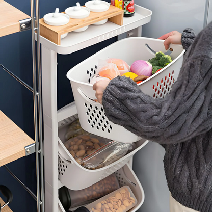 Portable Stackable Storage Baskets 2 Layer