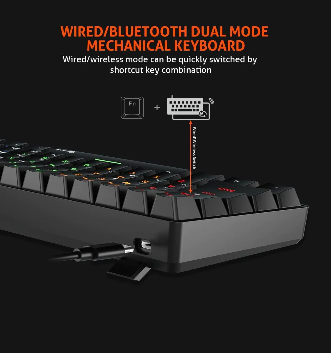 MEETION RGB Wired Mechanical Keyboard HESTIA - Black | MK005