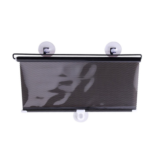 Retractable Car Front Window Sunshade PVC Auto Window Anti-UV Protection Sun Visor- 125x68 cm - Black