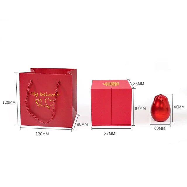 Necklace With Rose Box With Free Bag, I Love You In 100 Languages