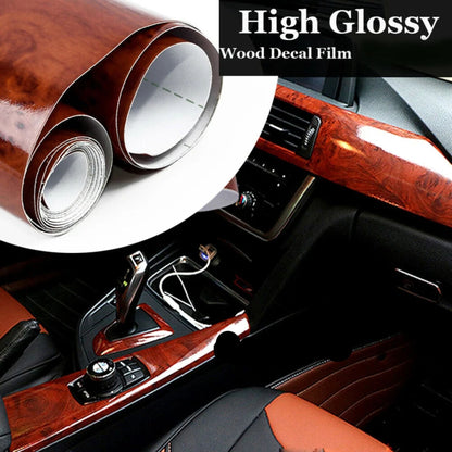 High Gloss Car Sticker Waterproof Car Interior Adhesive Wood Grain Film