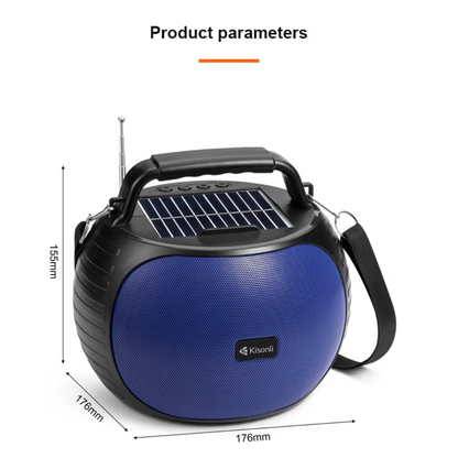 Kisonli SC22 Portable 10W Solar Power Stereo Speaker