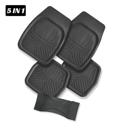 5-Piece Car Floor Mat Set, Anti-Slip Washable Mats for Vehicle Interior Protection (Black)
