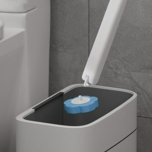 Toilet Cleaner Brush Set with 8-pieces Sponge Refills