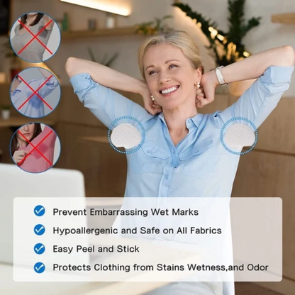 Disposable Underarm Sweat Pads, Odor-Blocking Protection