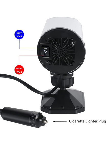 12V 150W Universal Portable Electronic Car Heater Fan 360° Rotatable Car Windshield Defogger