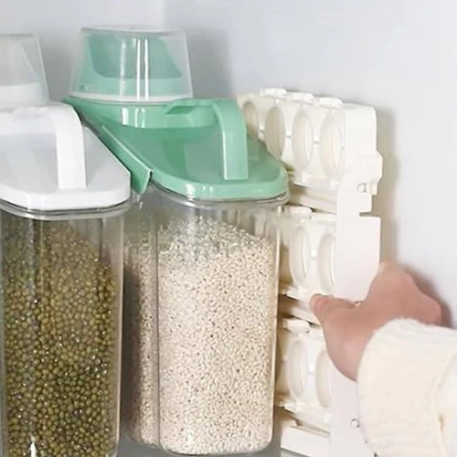 Modern Egg Storage Rack Organizer – 3 Tier Rolling Egg Holder