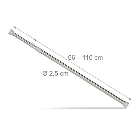 Telescopic Rod Clamp for Curtains and Shower Curtains, Silver
