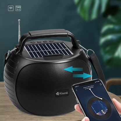 Kisonli SC22 Portable 10W Solar Power Stereo Speaker