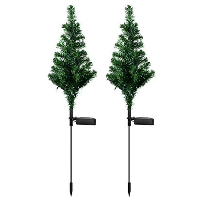 2 Pcs Solar Christmas Tree with Lighting Modes