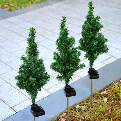 2 Pcs Solar Christmas Tree with Lighting Modes