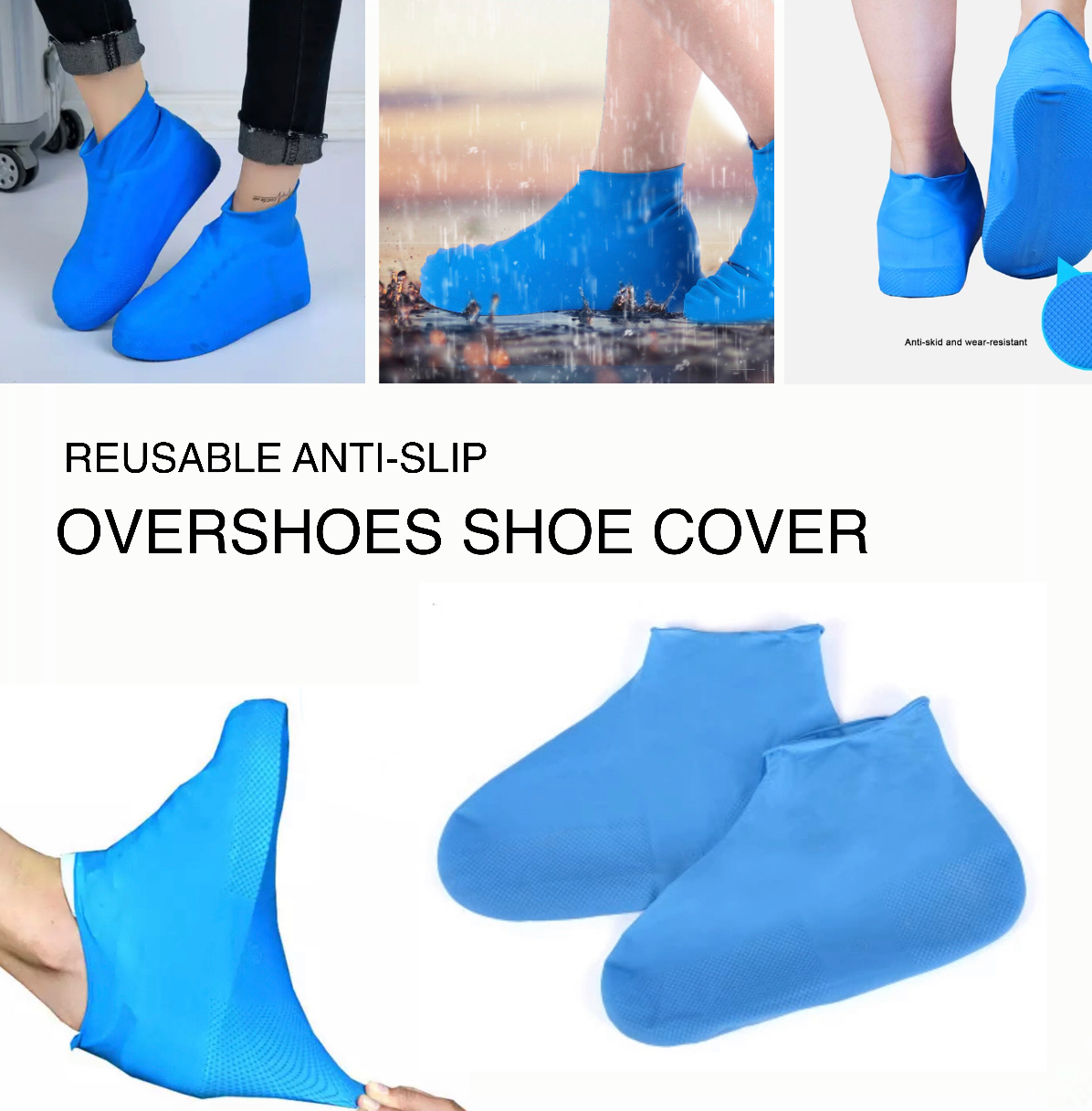 Water Proof Shoe Covers, Reusable Silicone Rain Shoes Cover