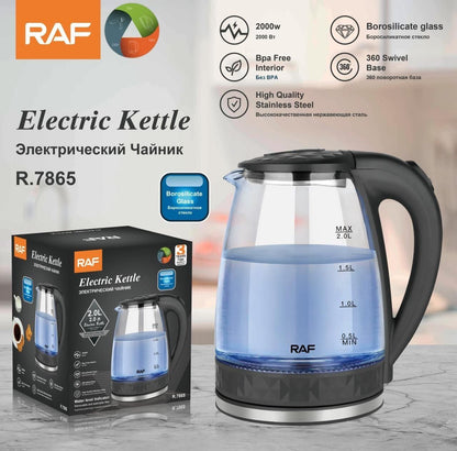 Raf Glass 2 Litre Electric Kettle Heater R7865