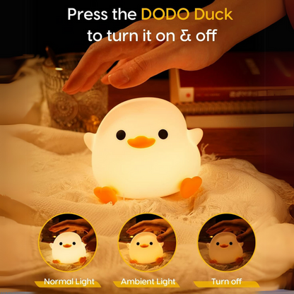 Night Light, Duck Lamp, Silicone Dimmable Nursery Nightlight, Rechargeable LED Bedside Lamp