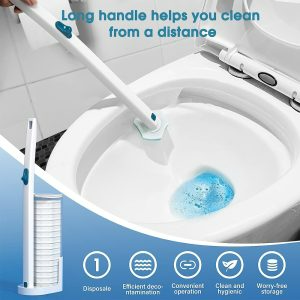 Toilet Cleaner Brush Set with 8-pieces Sponge Refills