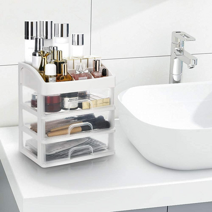 3 Layer Multipurpose Plastic Storage Drawer Box organizer for Kitchen tools, Office, Stationary, Jewellery, Make up, Cosmetics