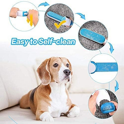 Pet Hair Remover Brush for Dogs and Cats with Efficient Double-Sided Self Cleaning Base, Animal Hair Removal Tool
