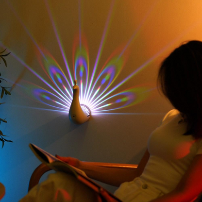 Peacock Projection Lamp, Wall Light with Remote Control