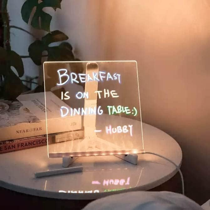 3D Acrylic Writing pad with Pen Message Board rewritable Table lamp drawing kids led