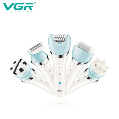 VGR V703 5-in-1 Women’s Grooming Kit – Shaver, Trimmer, Facial & Body Massager | Waterproof